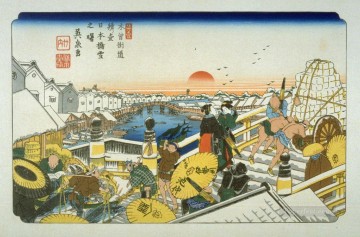 company of captain reinier reael known as themeagre company Painting - nihonbashi pl 1 from a facsimile edition of sixty nine stations of the kiso highway Keisai Eisen Ukiyoye